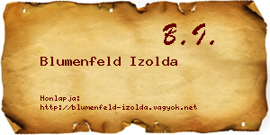 Blumenfeld Izolda névjegykártya